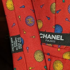 CHANEL Men's Tie. Golf Design. 100% Silk